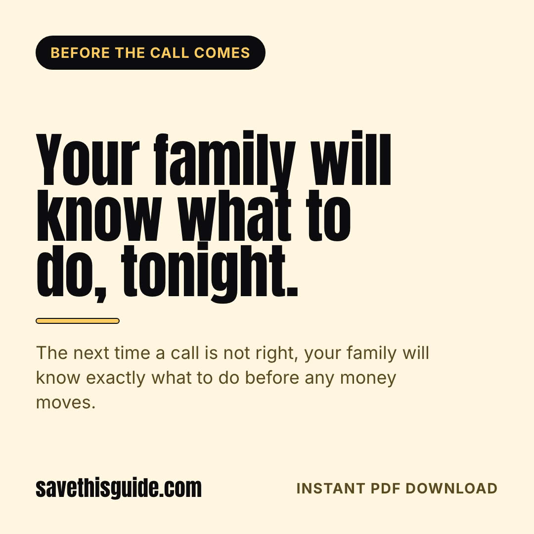 Your family will know what to do, tonight.