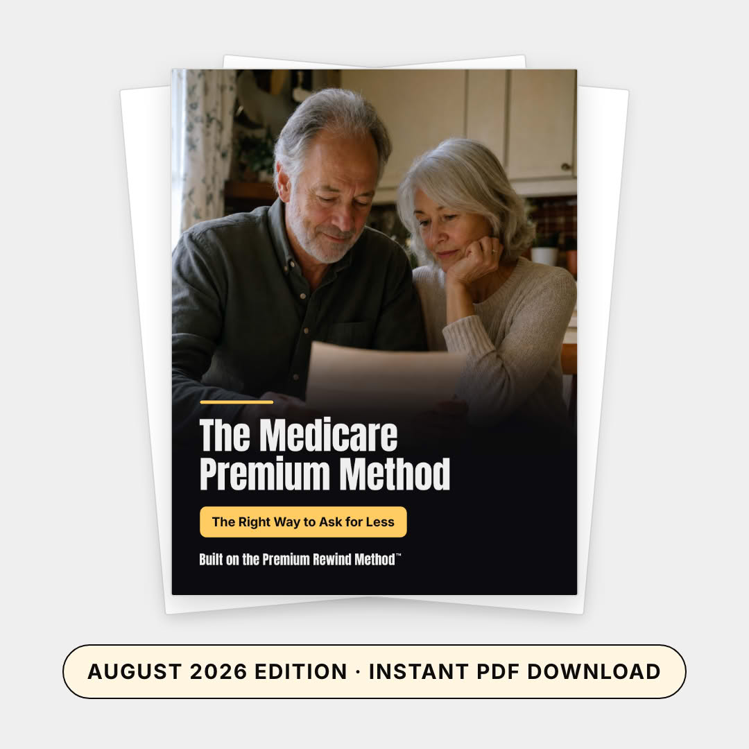 The Medicare Premium Method cover, August 2026 edition, instant PDF download